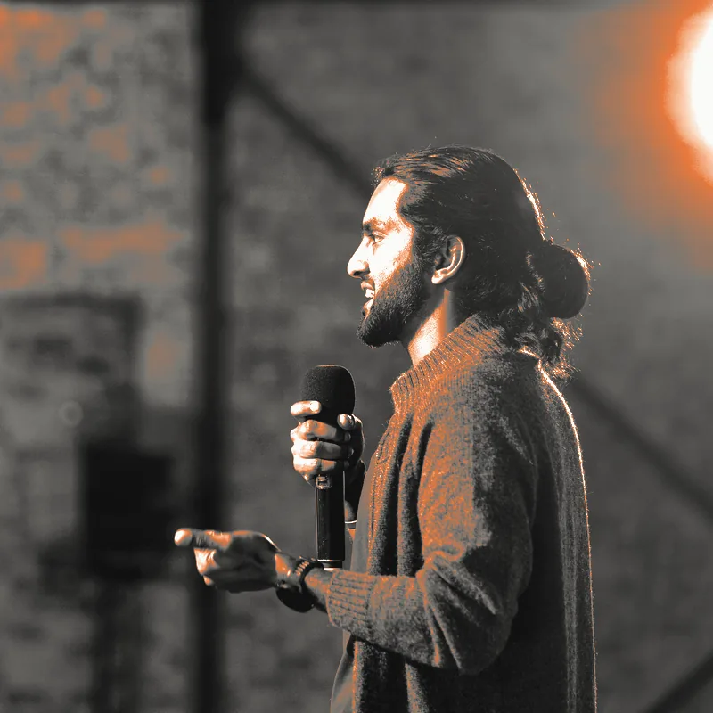 Keshav Mohabir, Co-Founder — Technical, on stage at the Founders at Work Summit